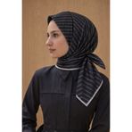 Aker Jakarlı Sura İpek Eşarp 7208405 - 312 SYR52530 Siyah Gümüş Simli Desen
