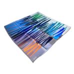 Aker Mavi Geometrik Desen Tivil İpek Eşarp 8838713-921
