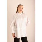 Aker Omuz Bantları İşleme Detaylı Cotton Tunik