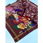 Aker Sura İpek Eşarp 43898 Kahverengi Karışık Desen