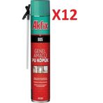 Akfix 805 Genel Amaçlı Poliüretan Köpük 750 Ml/850 Gr (1 Koli - 12 Adet)