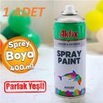 Akfix Parlak Yeşil Sprey Boya 400 ml Iç ve Dış Kullanım Tüm Yüzeyler 1 Adet