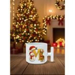 AKG M Harfli T Kulp Noel Beyaz Seramik Kupa Bardak - 100 Adet - 200 ml