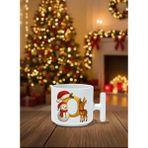 AKG O Harfli T Kulp Noel Beyaz Seramik Kupa Bardak - 100 Adet - 200 ml