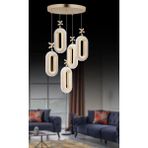 Akgül 5'li Gold Kaplama Sarkıt LED Salon Avize 3 Renk Ledli