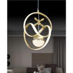 Akgül Tek Toplu Modern Gold Kaplama Sarkıt LED Avize Salon Avize 3 Renk Ledli