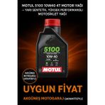 Akgüneş Motogaraj Motosiklet Yağ Bakım Seti – Uygun Fiyatlı Komple Bakım Paketi (Yağ + Filtre Seti) - MOTUL 5100 1 LT