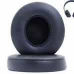 AKHQC Beats Solo 2.0 Solo 3.0 Kablosuz Kulaklık ile Uyumlu Yedek Kulak Pedleri Yumuşak Konfor Protein Deri Bellek Köpüğü Esnek (Siyah)
