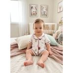 Aki Moda Kids Aki Moda Kıds %100 Pamuk Tavşan Desenli Kız Bebek Pijama Takımı Kısa Kollu Yazlık - 6 - 9 Ay - 002-Pembe