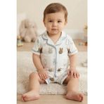 Aki Moda Kids Aki Moda Kıds Erkek Bebek %100 Pamuklutavşan Desenli Yazlık Bebek Pijama Takımı - 6 - 9 Ay - 003-Mavi