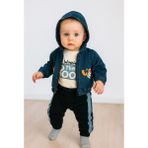 Aki Moda Kids Aki Moda Kıds Erkek Bebek Ayı Kaplan Detaylı Kot Ceketli Eşofman Badi 3 Parça Erkek Bebek Takım - 6 - 9 Ay - 0-Lacivert