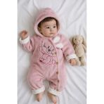 Aki Moda Kids Kız Bebek Yan Tavşan Detaylı Peluş Tulum Kalıbı Büyüktür - 50P-Pembe - 6 - 9 Ay