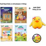 Akide Şekeri 3 Yaş Üzeri Yeşil Başlı Bata ve Arkadaşları 4 Kitap + Sarı Ördi Peluş 25 cm Oyuncak