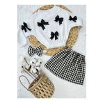 AKİF GİYİM Kız Çocuk & Bebek Takımı Fiyonklu Badi Kazayağı Etek Bandana Takımı