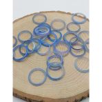 Akik Taşı İnce Boy Yüzük – Mavi Alacalı – 3Mm Kalınlık (59980)