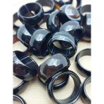 Akik Taşı Kalın Boy Yüzük – Siyah Alacalı – 9*3Mm Kalınlık (59964)