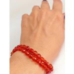 Akik Taşı Yassı Faset Kesim 6x4mm Unisex İkili Bileklik 42805
