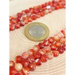 Akik Taşı YASSI Faset Kesim YARIM Dizi 6x4mm (42825) (18cm uzunluğundadır)