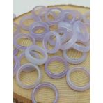 Akik Taşı Yüzük – Sisli Açık Mor Alacalı – Faset Kesim – 6Mm Kalınlık (59918)