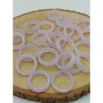 Akik Taşı Yüzük – Sisli Açık Pembe Alacalı – Faset Kesim – 6Mm Kalınlık (59916)