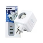 Akıllı 3'Lü Priz, 2 Usb Ve 1 Type-C Girişi İle Güvenli Enerji Dağıtım Ünitesi