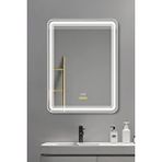 Akıllı Ayna Buhar Tutmayan Hareket Sensörlü 3 Renk Ledli Beyaz Çerçeveli Banyo Aynası 60x80 Çok Renkli