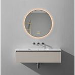 Akıllı Ayna Buhar Tutmayan Hareket Sensörlü 3 Renk Ledli Gümüş Çerçeveli Banyo Aynası 90 Cm Çok Renkli