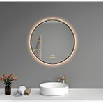 Akıllı Ayna Buhar Tutmayan Hareket Sensörlü 3 Renk Ledli Siyah Çerçeveli Banyo Aynası 70 Cm Çok Renkli