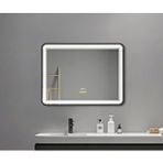 Akıllı Ayna Buhar Tutmayan Hareket Sensörlü 3 Renk Ledli Siyah Çerçeveli Banyo Aynası 80x60 Çok Renkli