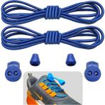 Akıllı Bağcık, Pratik Lastikli Ayakkabı Bağcığı, Spor, Çocuk, Klasik ve Bot Bağcığı, 1 Çift - Lacivert