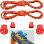 Akıllı Bağcık, Pratik Lastikli Ayakkabı Bağcığı, Spor, Çocuk, Klasik ve Bot Bağcığı, 1 Çift - Turuncu