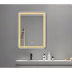 Akıllı Buhar Tutmayan 3 Renk Ledli Beyaz Çerçeveli Banyo Aynası Duvar Lavabo Aynası 60x90 Çok Renkli