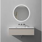 Akıllı Buhar Tutmayan 3 Renk Ledli Gümüş Çerçeveli Banyo Aynası Duvar Lavabo Aynası 80 Cm Çok Renkli
