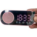 Akıllı Çalar Saat Fm Radyo Bt Modu Çift Alarm Şarj Edilebilir Pil Parlaklık Ayarlı Tasarım - Pembe