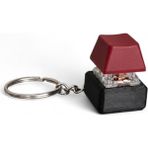 Akıllı Cep Dünyası Keycap Tuş Anahtarlık - Blue Switch - Stres Atıcı - Tık Tık Tuş Basma Hisli - Bordo