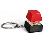 Akıllı Cep Dünyası Keycap Tuş Anahtarlık - Blue Switch - Stres Atıcı - Tık Tık Tuş Basma Hisli - Kırmızı