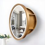 Akıllı Dokunmatik Anahtarlı Modern LED Banyo Vanity İlaç Dolabı Altın (60 cm)