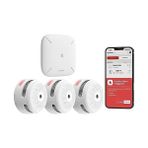 Akıllı Duman Dedektörü, SBS50 Baz Istasyonu Ile, Wi-Fi Duman Alarmı, Ev Güvenlik Uygulaması ile Uyumlu, Kablosuz Bağlantılı Mini Yangın Alarmı, Model FS31 - Option-1 - Ahşap