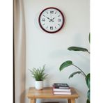 Akıllı Durak 36 cm Kırmızı Modern Dekoratif Duvar Saati