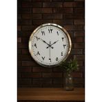 Akıllı Durak Arapça Rakamlı Krom 52 cm Metal Duvar Saati