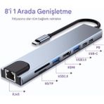 Akıllı Durak MacBook ve Laptop Uyumlu Çok Fonksiyonlu Usb-C Dönüştürücü - Alüminyum Gövdeli Hub
