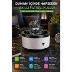 Akıllı Filtreli Küllük Usb Şarjlı Duman Emici Masaüstü Koku Azaltıcı Küllük Beyaz Model