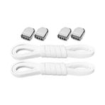 Akıllı Kilitli Ayarlanabilir Beyaz 6 Mm Lastik Pratik Bağcık 1 Çift Beyaz