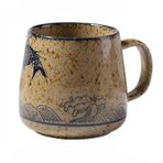 Akıllı Kupa Kahve Kupası Benzersiz Japon Retro Tarzı Seramik Bardaklar 380 ml/13 oz Fırın Değişimi Sır Porselen Kahvaltı Kupası Arkadaşlar için Yaratıcı Hediye Süt Çay Bardağı (Boyut: 380 ML, Renk: B)