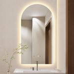 Akıllı LED h Banyo Aynası 40x60 Çerçevesiz Duvara Monte Makyaj Aynası 3 Renk Karartma Işıkları ile Oturma Odası Banyo Giriş Yolu için Modern Tasarım Kolay Kurulum