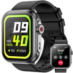 Akıllı saat, 4,8 cm (4,8 cm) HD akıllı saat, erkek kadınlar için (cevap/arama yap), 120+ spor modlu fitness izleyici, IP68 su geçirmez saat, kalp atış hızı/uyku monitörü/zamanlayıcı, iOS Android için