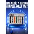 Akıllı Saat 7 Kordon Hediyeli Takvim Alarm Nabız Ölçer Bildirim Görme Sesli Görüşme - Çok Renkli - 35 - 48 mm