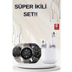 Akıllı Saat ve Kulaklık Seti Dokunmatik Ekran 5.0 Bluetooth Bağlantılı Sesli Görüşme