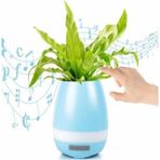 Akıllı Saksı Bluetooth Hoparlör Dokunmatik Işıklı Gece Lambası Mp3 Çalar(MAVİ)
