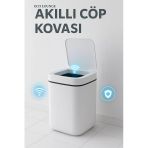 Akıllı Sensörlü Antibakteriyel Çöp Kovası 20 Litre Çöp Kutusu, Çöp Torbası Uyumlu Kapak